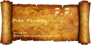 Puhr Piroska névjegykártya